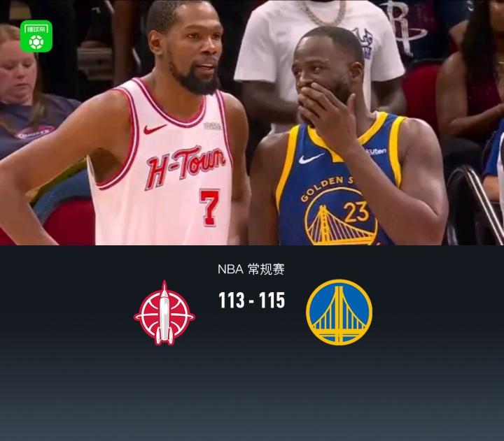 勇士115-113加时险胜火箭,波杰姆斯基26+9,杜兰特23分错失关键罚球 新闻