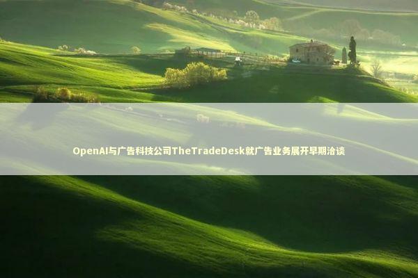 OpenAI与广告科技公司TheTradeDesk就广告业务展开早期洽谈 新闻