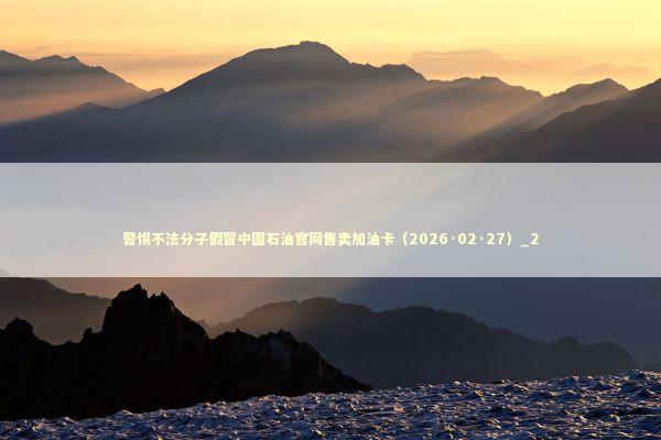 警惕不法分子假冒中国石油官网售卖加油卡（2026·02·27）_2 新闻